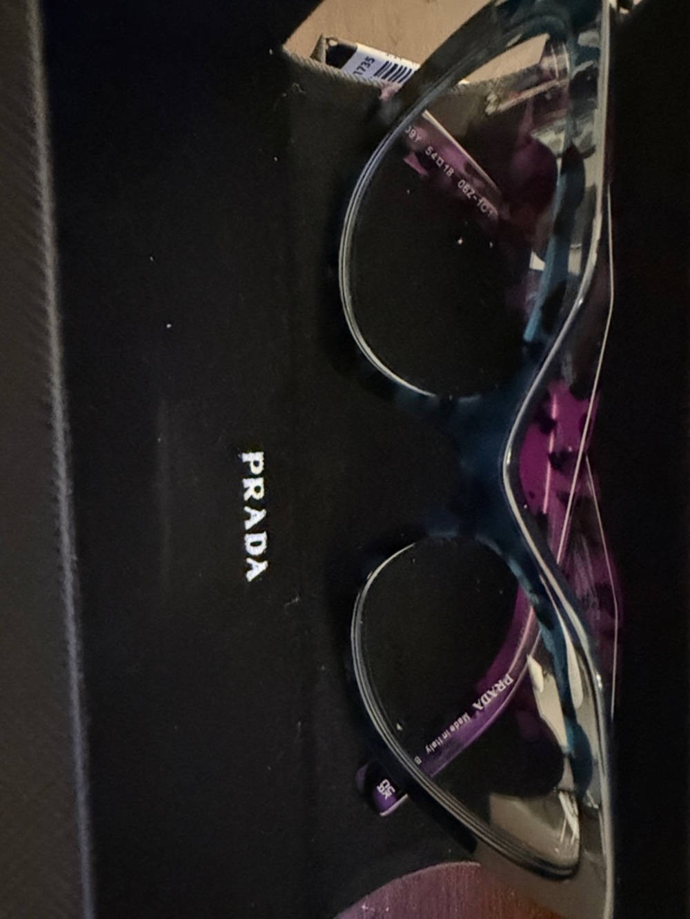 Prada Teal Blue and Purple Acetate Optical Glasses